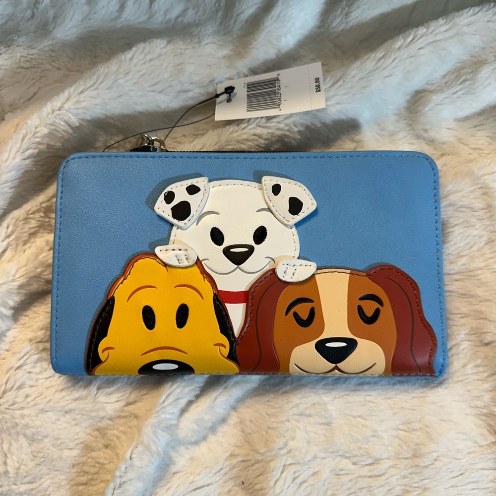 Brand New with Imperfections Disney Parks Dogs Wallet Lady, Pluto,101 Dalmatians
